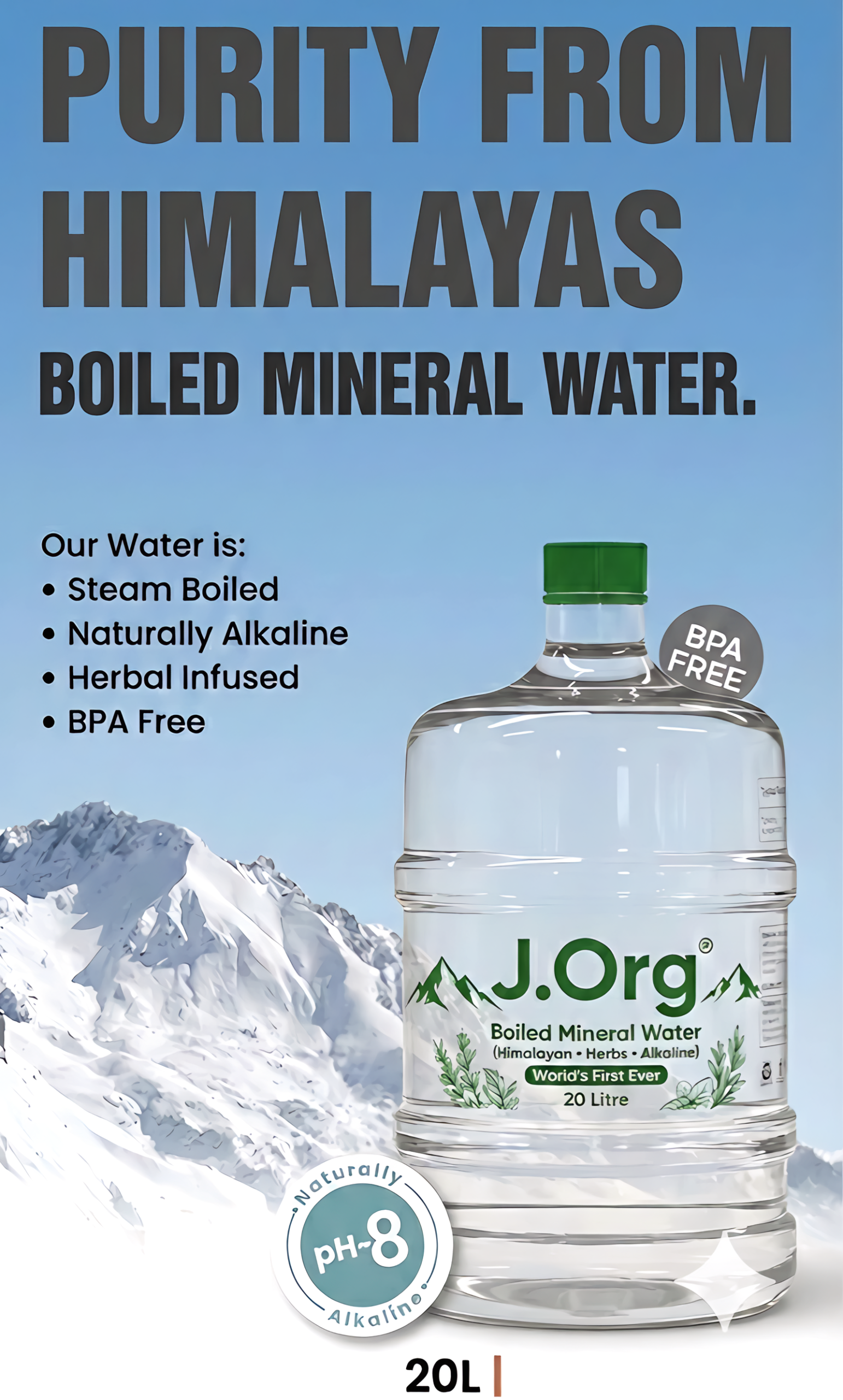 20L Boiled Mineral Water Can | Born Alkaline | Boiled | Herbal Infusion - Image 2